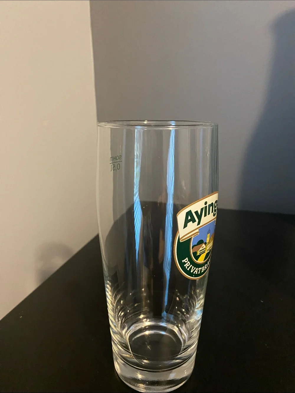 Ayinger Privatbrauerei Beer Glass in Clear & Green 0.5L